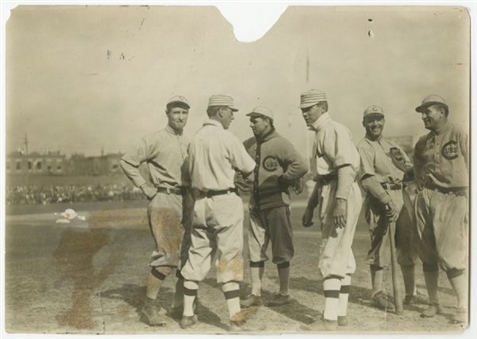 Frank Chance/Eddie Plank/Mordecai Brown 1910 World Series Original Photo by Charles Conlon - PSA/DNA Type I